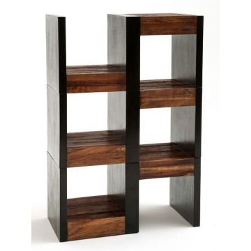 Rustic Modern Reclaimed Wood Bookcase Units - Three Piece