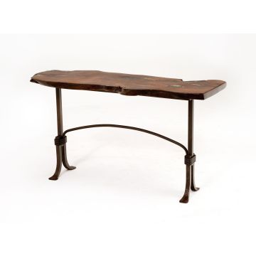 Santa Fe Collection Mesquite Sofa Table with Live Edge Design #2