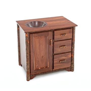 Log Vanity with Black Walnut