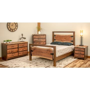Modern Rustic Live Edge Walnut Bedroom Set