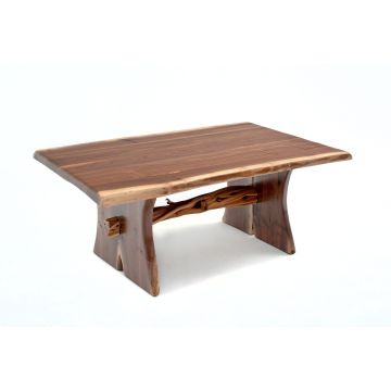 Rustic Log Trestle Cocktail Table