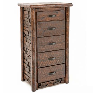 Westcliffe Pointe 5 Drawer Lingerie Chest--Barnwood Lager finish, Metal handles