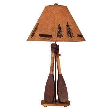 Rustic Red Paddle Table Lamp - Rustic Red Canoe Lampshade