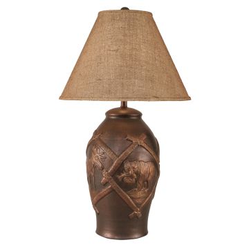 Rustic Forest Beasts Bronze Table Lamp