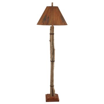 Rustic Twig & Leather Floor Lamp