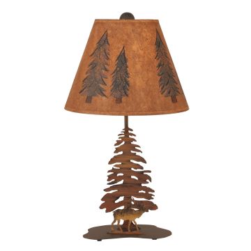 Wrought Iron Forest Elk Accent Lamp
