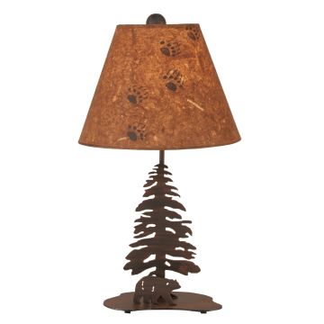 Wrought Iron Rustic Pine Bear Accent Lamp