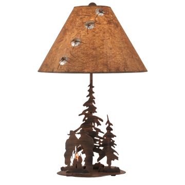 Cowboy at Campfire Lamp
