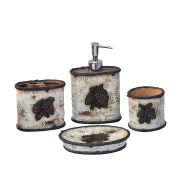 Birch Pinecone Bathroom Set - 4 PC