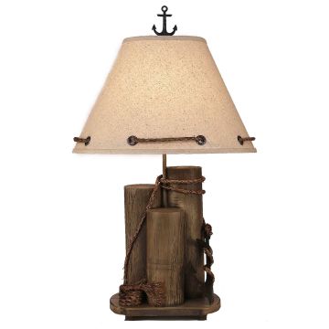 Rustic Antique Gray Dock Pilings Table Lamp