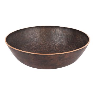 14" Small Round Oil Rubbed Bronze Terra Firma Copper Vessel Sink
