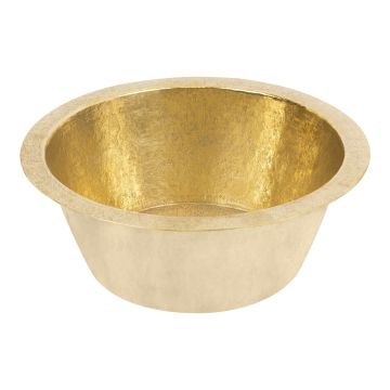 14" Round Terra Firma Bar & Prep Sink w/ 2" Drain - Brass - Polished Brass Finish