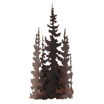 Rustic Pine Forest Wrought Iron Wall Sconce