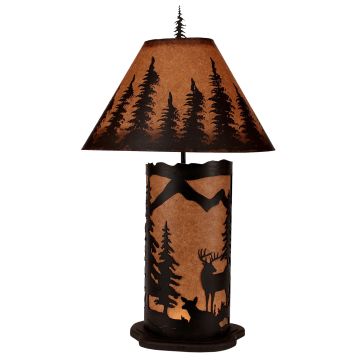 Rustic Kodiak Deer Night Light Table Lamp - Large