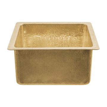 16" Gourmet Rectangular Polished Brass Terra Firma Brass Bar & Prep Sink - 3.5" Drain