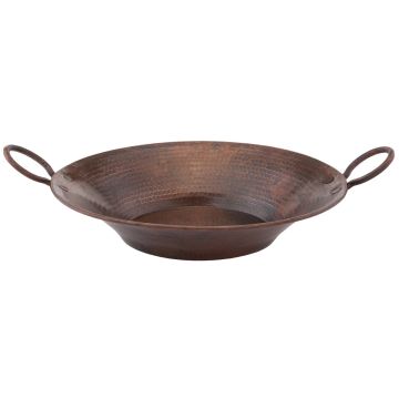 16" Round Miner's Pan Oil Rubbed Bronze Hammered Copper Vessel Sink