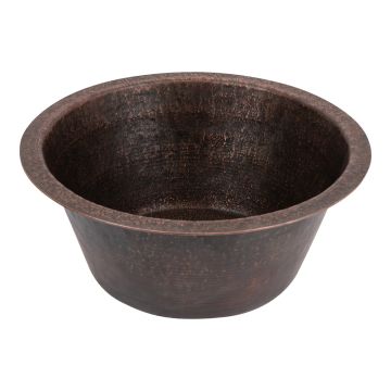 16" Round Oil Rubbed Bronze Terra Firma Copper Bar & Prep Sink - 3.5" Drain