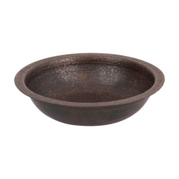16" Round Oil Rubbed Bronze Terra Firma Copper Bathroom Sink