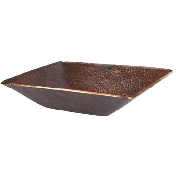 17" Rectangular Modern Old World Oil Rubbed Bronze Forged Copper Vessel Sink