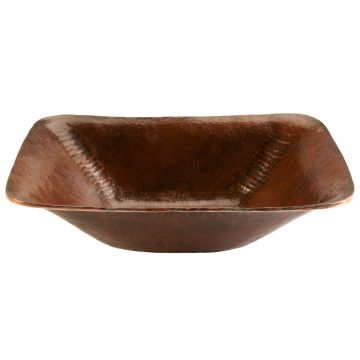 17" Rectangular Old World Oil Rubbed Bronze Forged Copper Vessel Sink