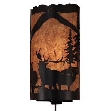 Rustic Forest Elk Wall Sconce