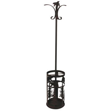 Rustic Forest Black Bear Coat Tree & Umbrella Stand