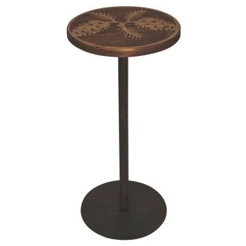 Rustic Round Pine Cone Silhouette Drink Table