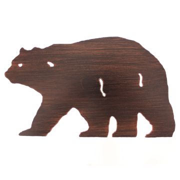 Rustic Walking Bear Iron Side Drink Table - Top View