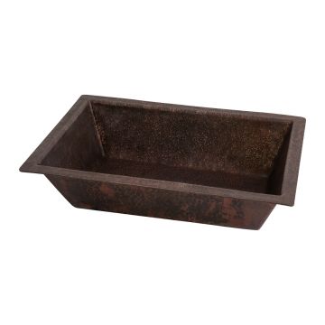 17" Rectangular Oil Rubbed Bronze Terra Firma Copper Bathroom Sink
