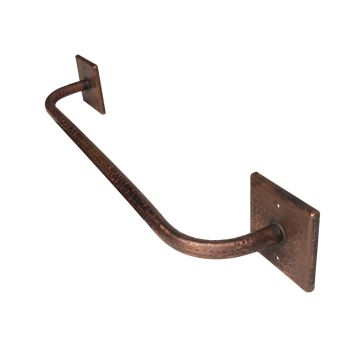 18" Oil Rubbed Bronze Hammered Copper Towel Bar