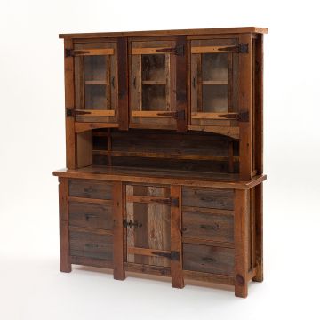 Reclaimed Heritage Barn Wood 3 Bay Buffet & Hutch