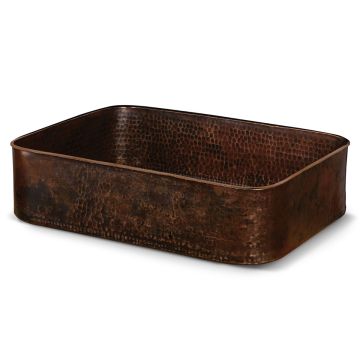 19" Rectangular Old World Tub Oil Rubbed Bronze Hand Forged Copper Vessel Sink
