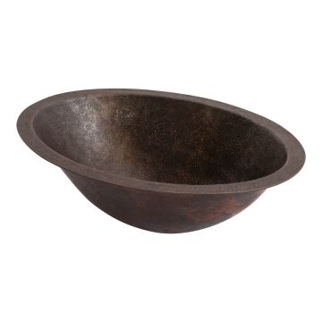 19" Oval Oil Rubbed Bronze Terra Firma Copper Bathroom Sink