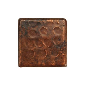 2" Square Oil Rubbed Bronze Hammered Copper Tile