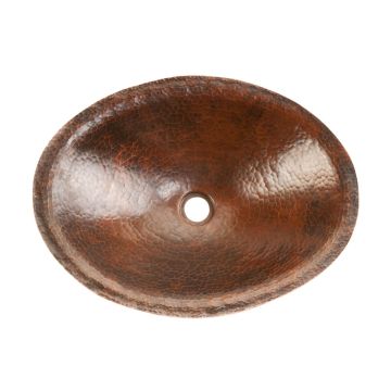 20" Oval Old World Oil Rubbed Bronze Forged Copper Vessel Sink