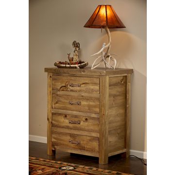 Heartland 4 Drawer Weathered Wood Chest--Clear finish
