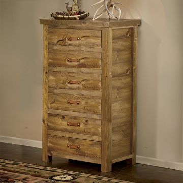 Heartland 6 Drawer Weathered Wood Chest--Clear finish