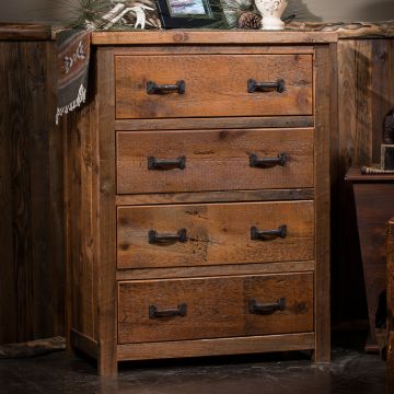 Timber Frame 4 Drawer Reclaimed Barn Wood Chest