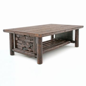 Westcliffe Pointe Rustic Coffee Table--Barnwood Lager Finish