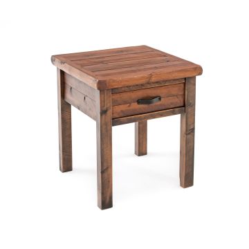 Timber Haven 1 Drawer End Table - Antique Barnwood Finish