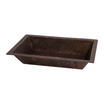 22" Rectangular Oil Rubbed Bronze Terra Firma Copper Bathroom Sink