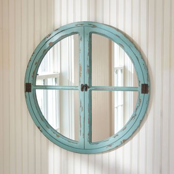 Rustic Round WIndow Mirror