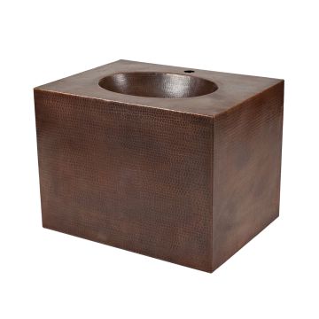 24" Single Faucet Oil Rubbed Bronze Hammered Copper Wall Mount Vanity
