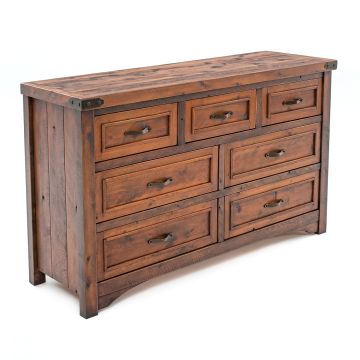 Timber Haven 7 Drawer Rough Sawn Dresser - Antique Barnwood Finish