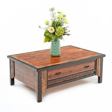 Western Woods Rustic Reclaimed 1 Drawer Coffee Table