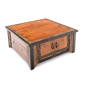 Western Woods Rustic Reclaimed 2 Door Coffee Table