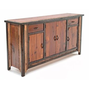 Western Woods Rustic Reclaimed 4 Door 2 Drawer Sideboard