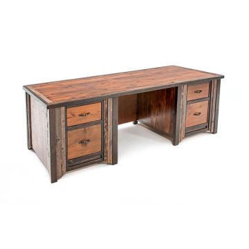 Western Woods Rustic Reclaimed Executive Desk