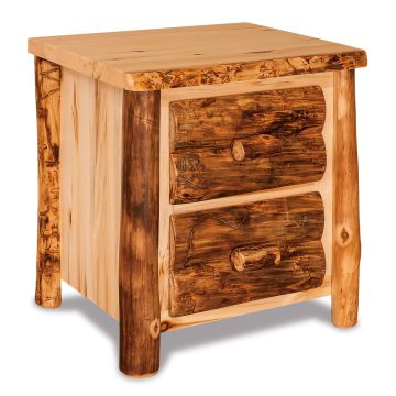 Rustic Red Cedar 2 Drawer Log Nightstand