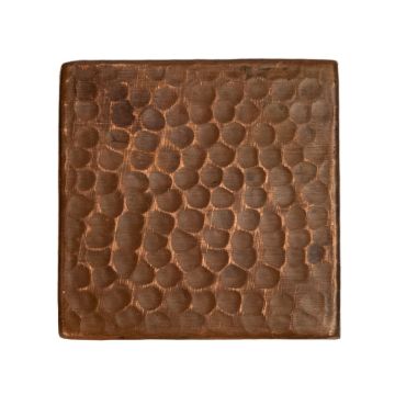 3" Square Oil Rubbed Bronze Hammered Copper Tile
